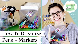 Organizing Pens and Markers  My New Desk Setup  laurenfairwx [upl. by Nered]