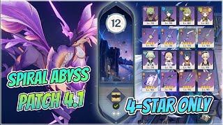 NEW SPIRAL ABYSS 41 FULLSTAR WITH 4STAR WEAPON and CHARACTER [upl. by Piwowar]