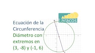 Como encontrar la ecuacion de una circunferencia cuando conoces los extremos de su diametro [upl. by Atirahc]