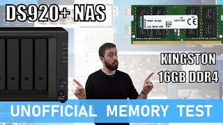 Synology DS920 NAS Kingston 16GB Memory Test [upl. by Kincaid]