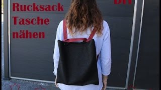 DIY RucksackTasche nähen 2in1  EasyPeasy  Rucksack und Umhängetasche [upl. by Pennington]