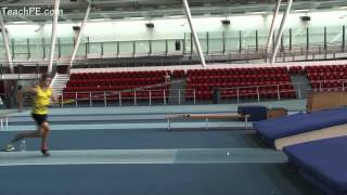 Four Step running plant and take off Pole Vault drill [upl. by Eimat]