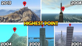 HIGHEST POINT FROM EVERY GTA GAME GTA 5 GTA 4 GTA SAN GTA VC GTA 3 [upl. by Lletnahc449]