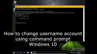 How to change username account using command prompt Windows 10 [upl. by Nosemyaj123]