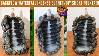 DIY Backflow Waterfall Incense BurnerDIY Smoke Fountain Smoke Incense Holder DIY Waterfall Burner [upl. by Langsdon]