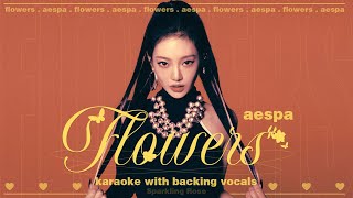 aespa 에스파 Flowers  Karaoke with Easy Lyrics Color Coded Lyrics  RomHanEng [upl. by Aihcela982]