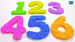 Learn To Count 123 for Children Numbers 1 to 10 with Play Doh Squishy Glitter FoamLearn colours [upl. by Pyle]