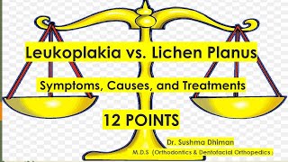 White patches of mouthOral Leukoplakia vs Lichen Planus [upl. by Harding]