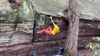 Coopers Rock Bouldering Whitewashed Tombs V8 [upl. by Mikeb]