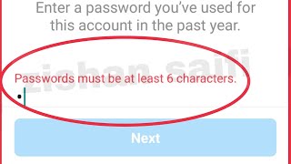 Instagram Fix Password must be at least 6 characters Problem in Previous Password [upl. by Aerdnac]