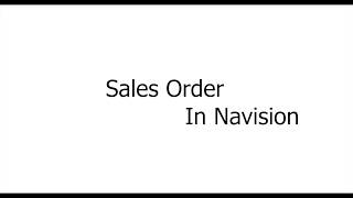 Sales Order In Navision [upl. by Aronson]