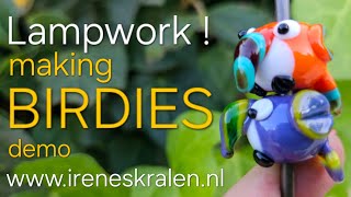 🕊🕊🕊 76 Making Bird Beads Lampwork [upl. by Nwahsud]