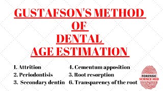 Gustafsons method of age estimation  Forensic odontology notes  UGC NET Forensic science [upl. by Llenrep833]