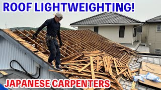 Japanese Carpenter Reinforces and Lightens EarthquakeProne Tile Roof in Just One Day [upl. by Rochelle560]