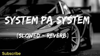 System Pa System  SLOWED  REVERB  Lofi Song [upl. by Glennon]