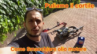 Vlog come Pulire Smacchiare autobloccanti da olio Motore e muschio puliamo il bbq con Fulcron [upl. by Megen]