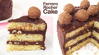 Ferrero Rocher CAKE Recipe Fluffy and Delicious Nutella Chocolate Cake  Dessert  Baking Cherry [upl. by Keare]