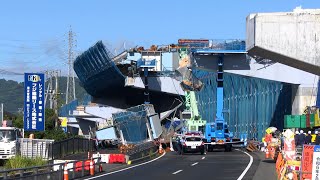 「桁降下」作業に巻き込まれ転落か、国1バイパス工事8人死傷事故 交通への影響も深刻＝静岡市 [upl. by Norret]