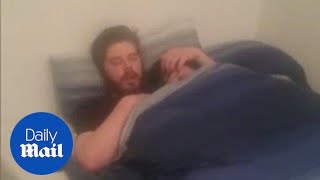 Girlfriend incredibly sleeps through wallshaking snoring  Daily Mail [upl. by Ahteral]