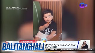 Baby boy cute na ginaya ang paglalakad ng kaniyang lola sa tuhod  Balitanghali [upl. by Edveh28]