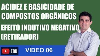 Acidez e Basicidade de Compostos Orgânicos EFEITO INDUTIVO RETIRADOR  VÍDEO 06 [upl. by Kalie443]