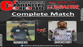 NUMBERS VS QUICK START 1st NIGHT LEAGUE CC ELIMINATOR cricket cricketvideo corporatecricket [upl. by Longmire]