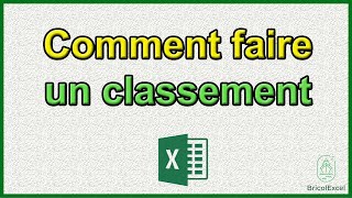 Comment faire un classement sur excel [upl. by Adrell215]