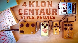 4 Klon Style Pedals Arc Effects Klone EHX Soul Food Mosky Golden Horse Wampler Tumnus Deluxe [upl. by Echikson]