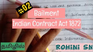 02 Bailment in Tamil  Indian Contract Act [upl. by Aciraa]