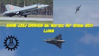 SAAB J35 Draken display at Nordic Air Show  2011 Luleå [upl. by Icam440]