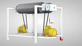 Double shaft shredder Solid Edge Animation [upl. by Vadim]