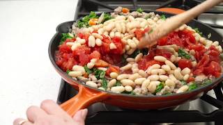 Impressive Pairings Weeknight Sausage Kale Cassoulet with Vieux Chateau du Roi [upl. by Hluchy]