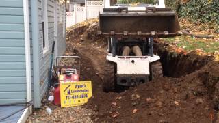 Excavating for retaining wall in Glen Rock Pa Southern York area  Ryans Landscaping [upl. by Necyla107]