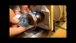 Grinding back bezel glass for the Gre Roskopf pocket watch Pt 1 [upl. by Galen]