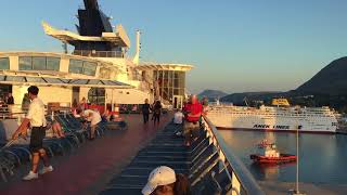 Celebrity Constellation Cruise Ship Sailaway from ChaniaSouda Crete Greece November 8 2017 [upl. by Emad]