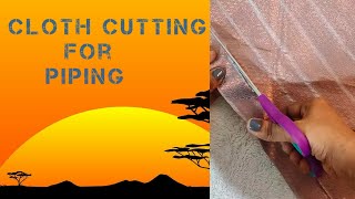 ✂️How to cut cloth for piping💥 cross piece piping cloth🧵 [upl. by Lankton153]