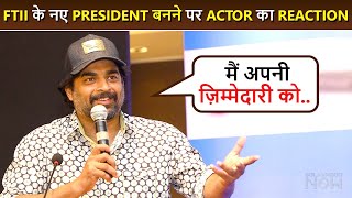 R Madhavan Reacts On Becoming The New President Of FTII After Winning National Award [upl. by Dlarej]