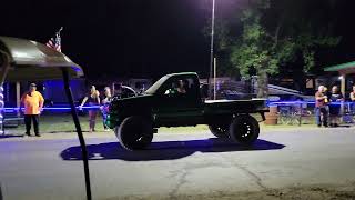 Aussie burnout truck rolling down titty alley in Glencoe Campground Sturgis 2024 [upl. by Ferree]