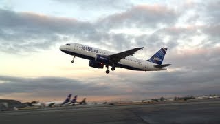 Jetblue Airbus A320 takeoff from BUR to JFK N589JB [upl. by Hras]