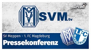 SVMtv  Pressekonferenz nach dem Spiel SV Meppen vs 1 FC Magdeburg [upl. by Loralee]