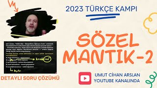 2024 TÜRKÇE KAMPI  SÖZEL MANTIK  2 2024tayfa 2024kpss [upl. by Ahsikan]