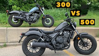 Honda Rebel 300 vs 500  Specs Speed Test and More [upl. by Iohk]