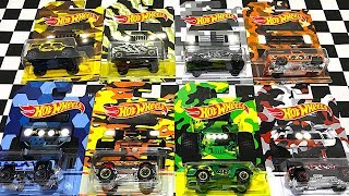 Unboxing Hot Wheels Camouflage Trucks Series [upl. by Ybrek]