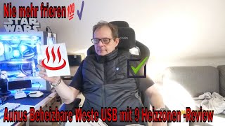 Nie mehr frieren Aunus Beheizbare Weste USB mit 9 Heizzonen Review [upl. by Della454]