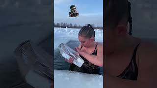 snow frozen funny mermaid ice icequeen winter iceswimming swimmingstyle iceswim [upl. by Nyladnarb255]