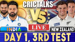 Live IND Vs NZ Day 1  3rd Test  Live Scores amp Commentary  India vs New Zealand  Last 20 [upl. by Linneman]