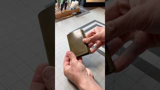 Making a trifold wallet shorts asmr leatherwork leather handmade satisfying leathercrafting [upl. by Shamrao628]