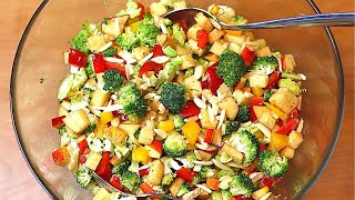 Dieser leckere Brokkoli Salat ist ideal zum Grillen veganer Gemüsesalat mit Sauce Vinaigrette [upl. by Hickie]