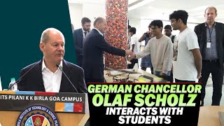 LIVE German Chancellor Olaf Scholz interacts with students of BITS Pilani in Goa [upl. by Llertnad]