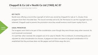 Case Law Contractsufficiency amp adequacy of considerationChappell amp Co Ltd v Nestlé Co Ltd 1960 [upl. by Scribner]